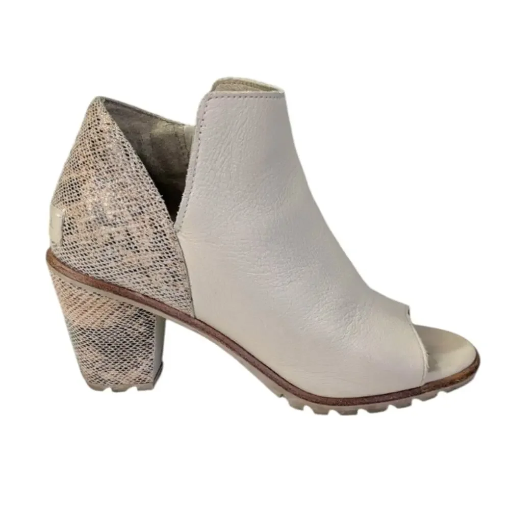 Sorel Nadia Peep Toe Booties EUC $175 Size 36/US 5  S3501